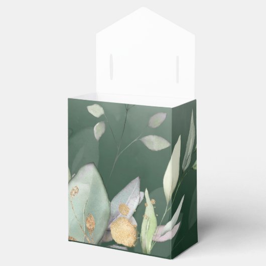 Elegant Botanische Eucalyptus Greenery Favor Box Bedankdoosjes (Geopend)