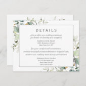 Elegant Botanische Eucalyptus Greenery - Gegevens Informatiekaartje (Voorkant / Achterkant)