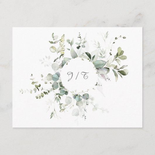 Elegant Botanische Eucalyptus Greenery - Gegevens Informatiekaartje (Achterkant)