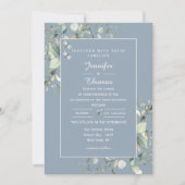 Elegant Botanische Eucalyptus Greenery Hydrangea Kaart (Voorkant)