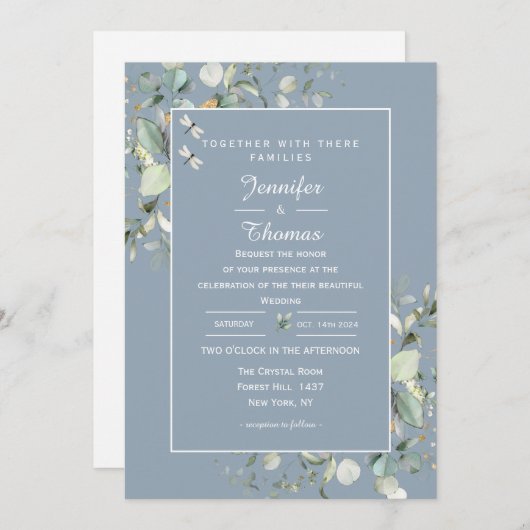 Elegant Botanische Eucalyptus Greenery Hydrangea Kaart (Voorkant / Achterkant)