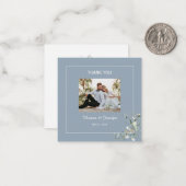 Elegant botanische Eucalyptus Greenery & Hydrangea Notitiekaartje (Voorkant / Achterkant in situ)