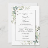 Elegant Botanische Eucalyptus Greenery Invitation Kaart (Voorkant)