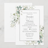 Elegant Botanische Eucalyptus Greenery Invitation Kaart (Voorkant / Achterkant)