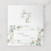 Elegant Botanische Eucalyptus Greenery Plaatskaartje (Buitenkant ongevouwen)
