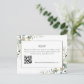 Elegant Botanische Eucalyptus Greenery QR Code RSV Briefkaart (Staand voorkant)