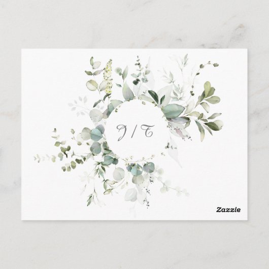 Elegant Botanische Eucalyptus Greenery QR Code RSV Briefkaart (Achterkant)