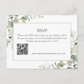 Elegant Botanische Eucalyptus Greenery QR Code RSV Briefkaart (Voorkant)