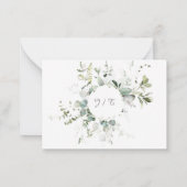 Elegant Botanische Eucalyptus Greenery QR Code RSV Notitiekaartje (Achterkant)