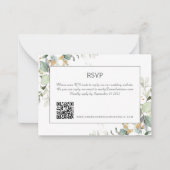 Elegant Botanische Eucalyptus Greenery QR Code RSV Notitiekaartje (Voorkant)