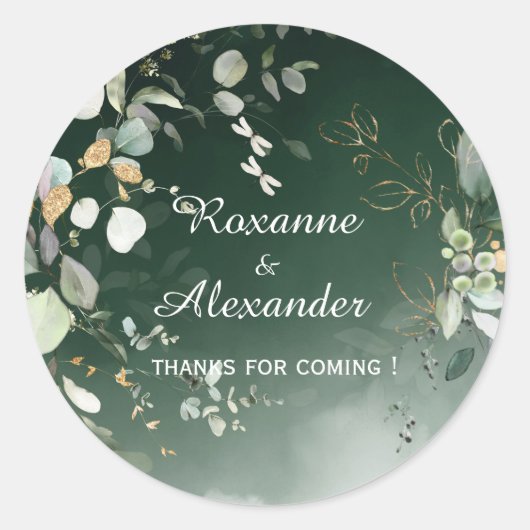 Elegant Botanische Eucalyptus Greenery Ronde Sticker (Voorkant)