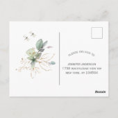 Elegant botanische Eucalyptus Greenery RSVP Briefkaart (Achterkant)