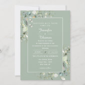 Elegant botanische Eucalyptus Greenery, Sage Color Kaart (Voorkant)