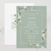 Elegant botanische Eucalyptus Greenery, Sage Color Kaart (Voorkant / Achterkant)