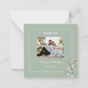 Elegant botanische Eucalyptus Greenery Sage Color Notitiekaartje