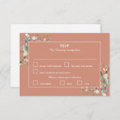 Elegant Botanische Eucalyptus Greenery & Terracott RSVP Kaartje (Voorkant / Achterkant)