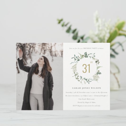 Elegant Botanische Eucalyptus met baard Kaart (Staand voorkant)