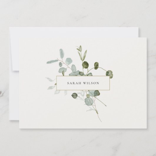 Elegant Botanische Eucalyptus met baard Kaart (Achterkant)