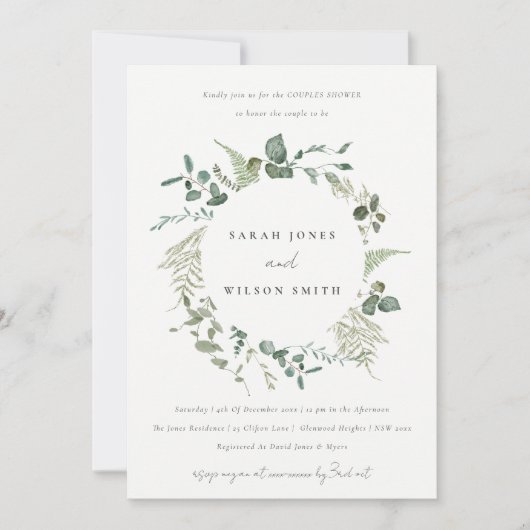 Elegant botanische Eucalyptus met schotel voor par Kaart (Voorkant)