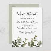 Elegant Botanische Eucalyptus New Home We hebben o Aankondigingskaart (Voorkant / Achterkant)