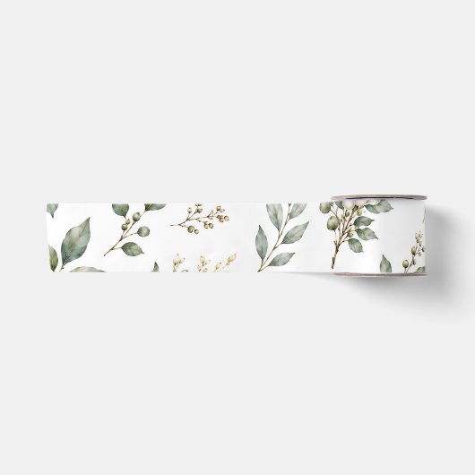 Elegant botanische eucalyptus satijnen lint (Voorkant)