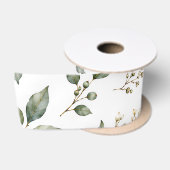 Elegant botanische eucalyptus satijnen lint (Spoel)