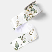 Elegant botanische eucalyptus satijnen lint (Achterkant)