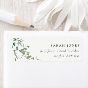 Elegant Botanische Eucalyptus Waterverf Adres Etiket