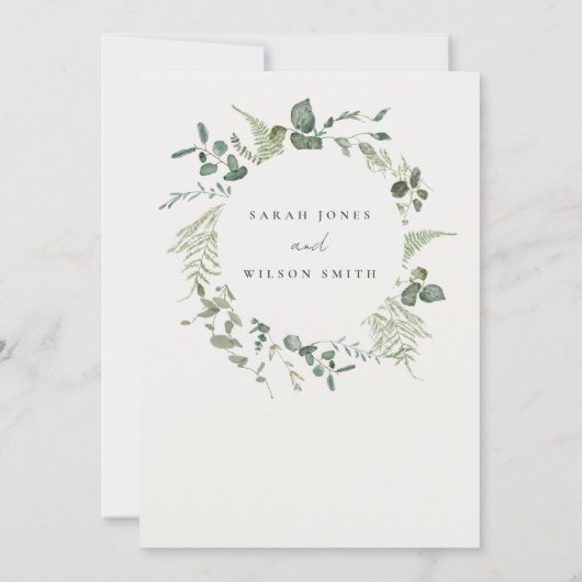 Elegant Botanische Eucalyptus Waterverf Verloving Kaart (Achterkant)