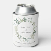 Elegant Botanische Eucalyptus Waterverf Weddenscha Blikjeskoeler (Blikje Voorkant)