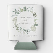 Elegant Botanische Eucalyptus Waterverf Weddenscha Blikjeskoeler (Achterkant)