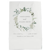 Elegant Botanische Eucalyptus Waterverf Weddenscha Medium Cadeauzakje (Achterkant)