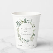 Elegant Botanische Eucalyptus Waterverf Weddenscha Papieren Bekers (Voorkant)