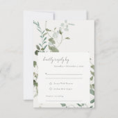 Elegant Botanische Eucalyptus Waterverf Weddenscha RSVP Kaartje (Voorkant)
