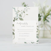Elegant Botanische Eucalyptus Waterverf Weddenscha RSVP Kaartje (Staand voorkant)