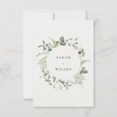 Elegant Botanische Eucalyptus Waterverf Weddenscha RSVP Kaartje (Achterkant)