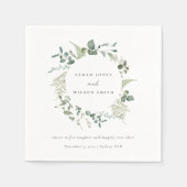 Elegant Botanische Eucalyptus Waterverf Weddenscha Servet (Voorkant)