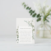 Elegant botanische eucalyptusboeken voor Baby show Informatiekaartje (Staand voorkant)