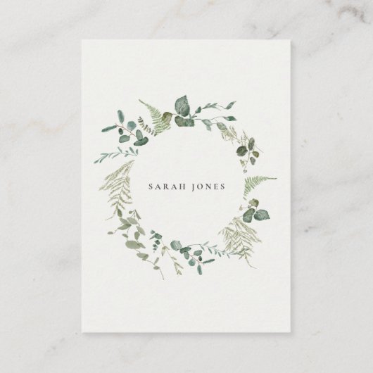 Elegant botanische eucalyptusboeken voor Baby show Informatiekaartje (Achterkant)