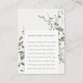 Elegant botanische eucalyptusboeken voor Baby show Informatiekaartje (Voorkant)