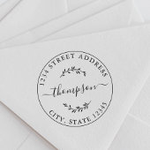 Elegant Botanische Familienaam Return Address Zelfinktende Stempel