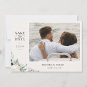 Elegant botanische flat bewaar de datum-Kaart Save The Date (Voorkant)