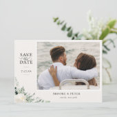 Elegant botanische flat bewaar de datum-Kaart Save The Date (Staand voorkant)