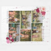 Elegant botanische flora mam 6 Foto Collage giften Fleece Deken (Voorkant (Horizontaal))