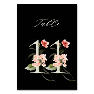 Elegant botanische flora nummer 11, zwart kaart