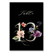 Elegant botanische flora nummer 13, zwart kaart (Achterkant)