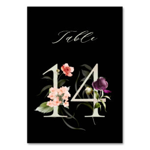 Elegant botanische flora nummer 14, zwart kaart