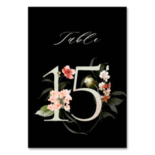 Elegant botanische flora nummer 15, zwart kaart