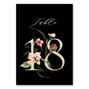 Elegant botanische flora nummer 18, zwart kaart