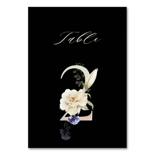 Elegant botanische flora nummer 2, zwart kaart (Achterkant)